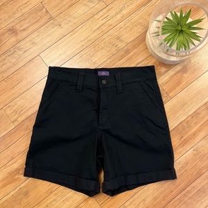 NYDJ Lift & Tuck Technology 6" Black Denim Mid-Rise Cuffed Jean Shorts 6